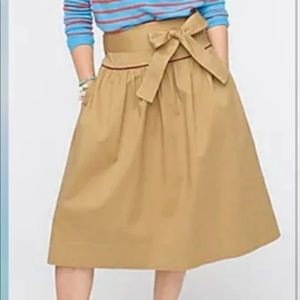 Jcrew tie waist chino skirt